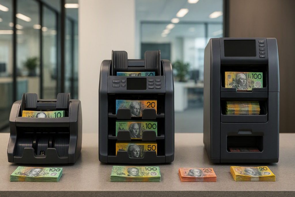 Australian business comparing cash counter cash sorter cash recycler machines